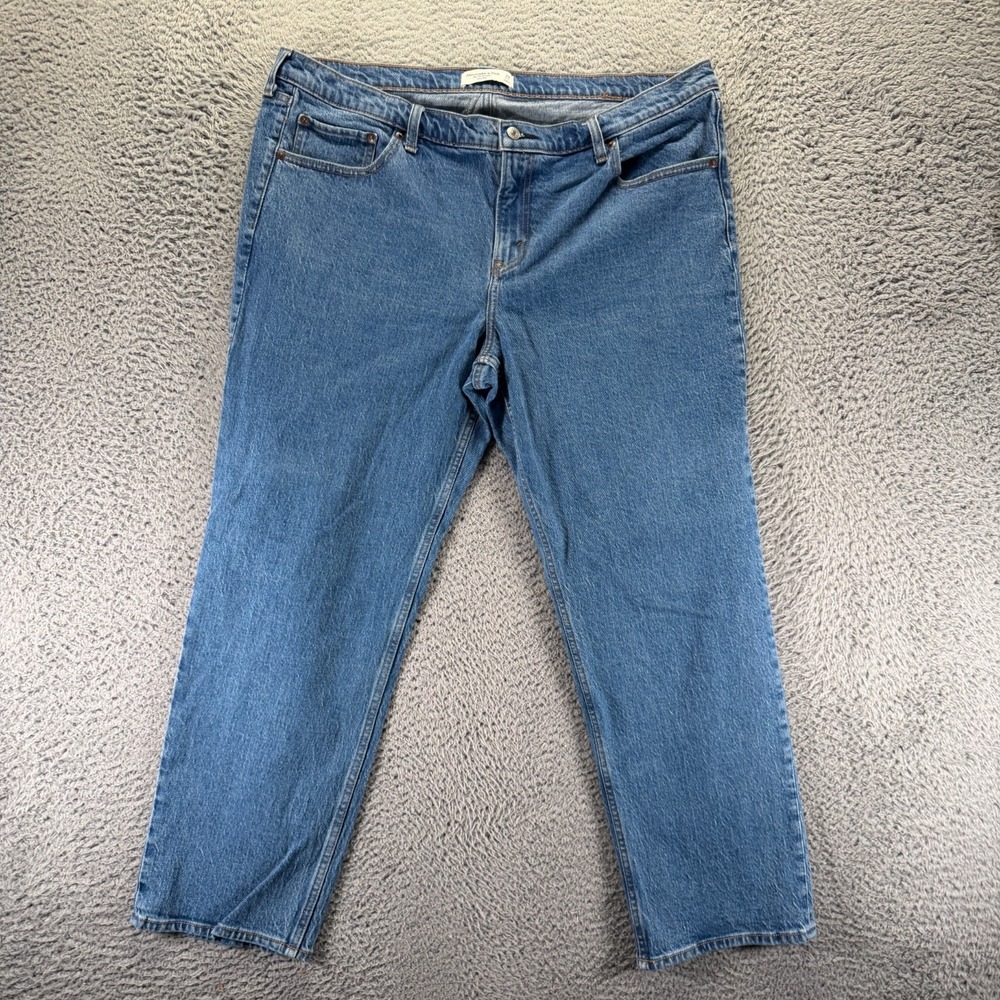 Abercrombie & Fitch Jeans Womens 34x28 Blue Cotton Denim Straight Travel Stretch